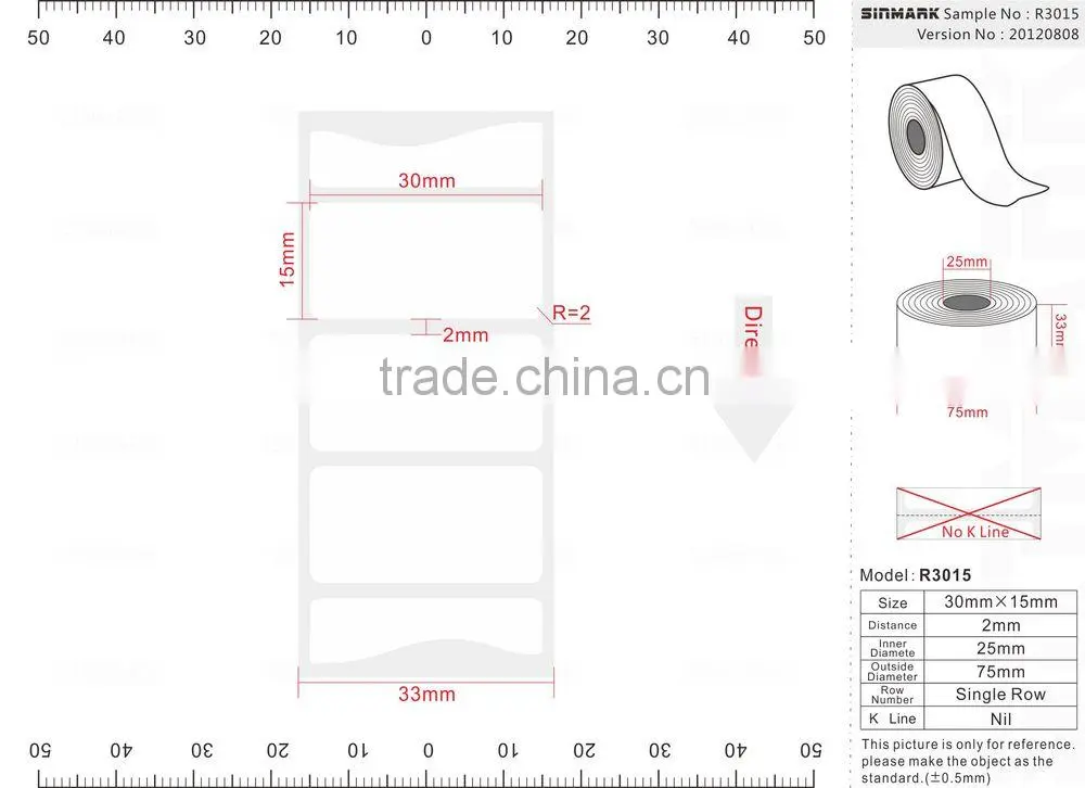 SINMARK R3015. N1450 safety customizable removable epoxy sticker