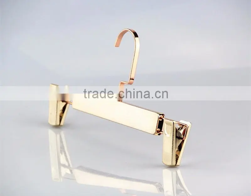 sun shine color clear plastic pant hanger wholesale for trouser pants with tie rack