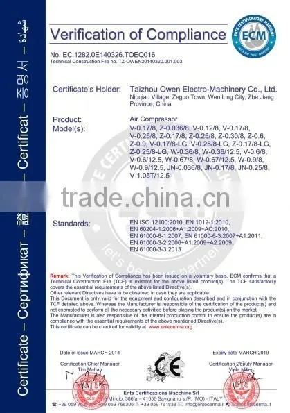 Portable belt Italy industrial air compressor with CE,ROHS