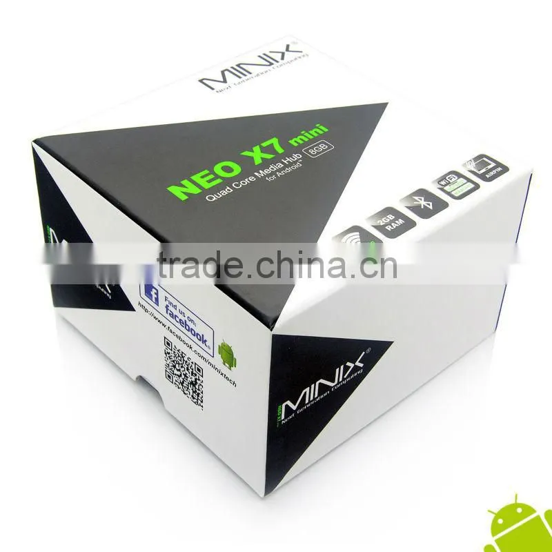 Minix Neo X7 Mini Android TV Box with RK3188 Quad Core 2GB RAM 8GB ROM Flash Bluetooth RJ45 WIFI Neo X7 Mini TV BOX