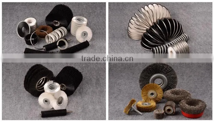 Durable brass shaft nylon abrasive and steel wire brushes/ industrial abrasive brush