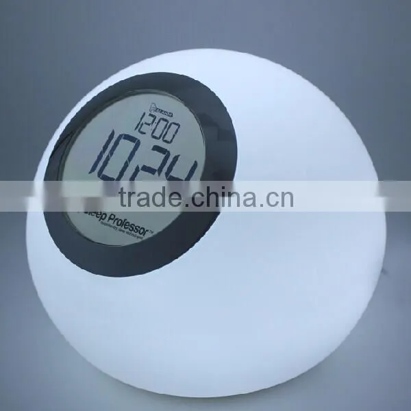 multicolor changing LED small Night Light with clock display and alarm clock function