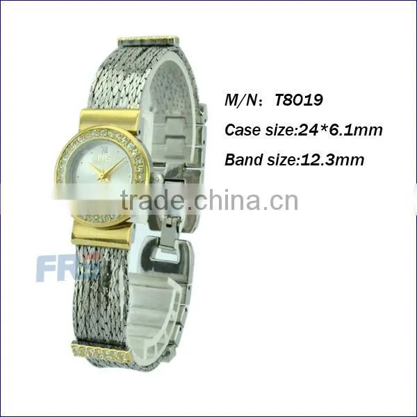 Golden with silver brass banding watch T8019