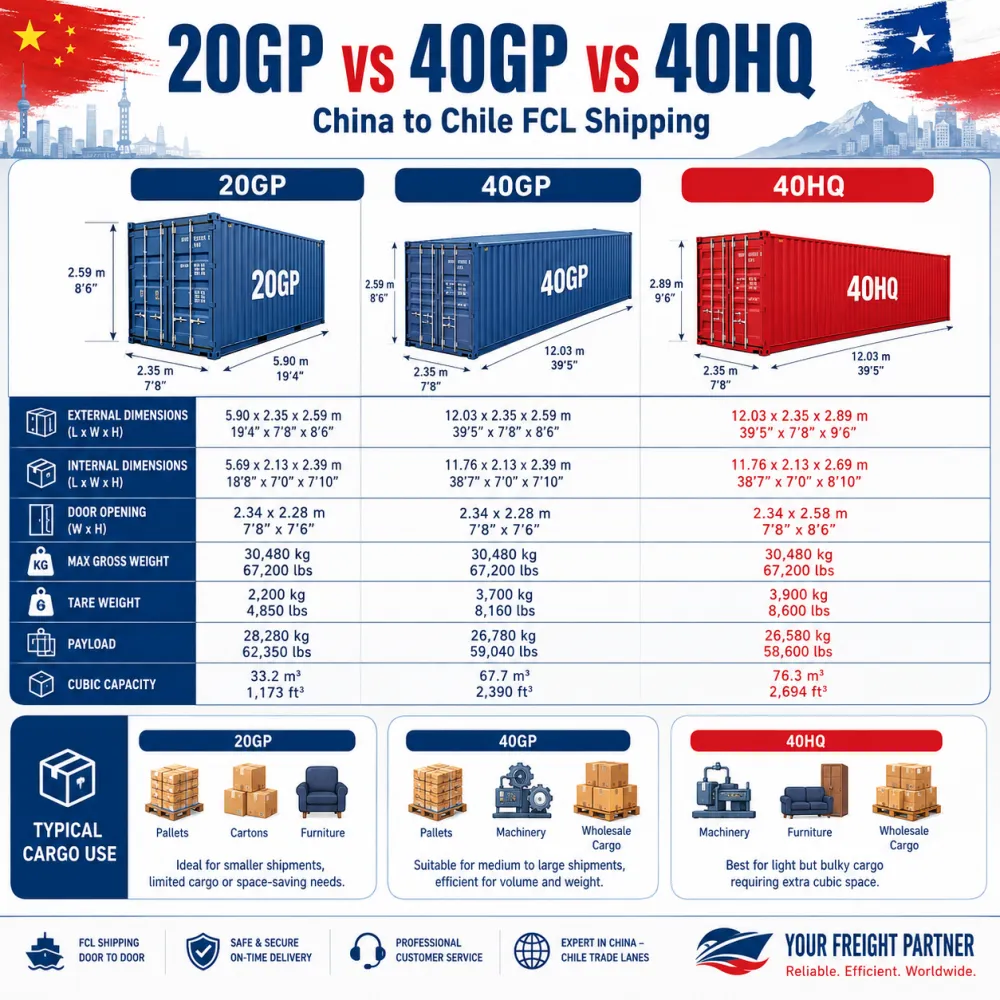 20gp-40gp-40hq-chile-shipping