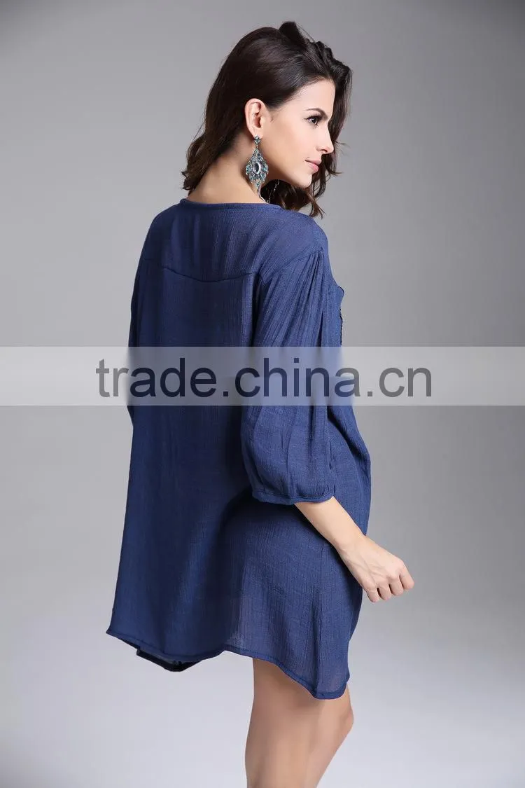 Ladies Large Size Neckline Beaded / Embroidered Blouse for Women