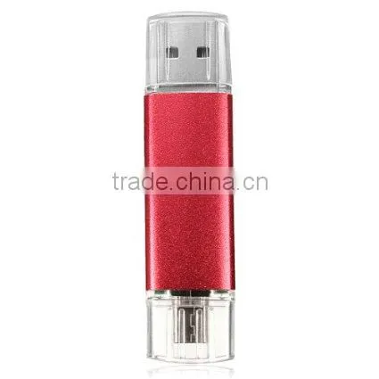 Mobile phone usb flash drive 64gb dual port with logo
