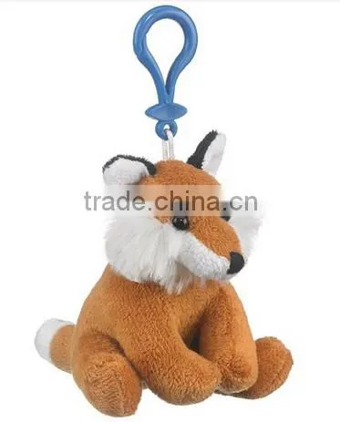 plush fox keychains/wholesale plush animal fox keychains/stuffed cute plush fox keychain