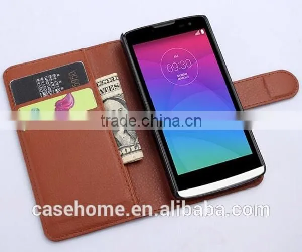 Mobile Phone PU Leather Flip Wallet Cover Case for LG Leon