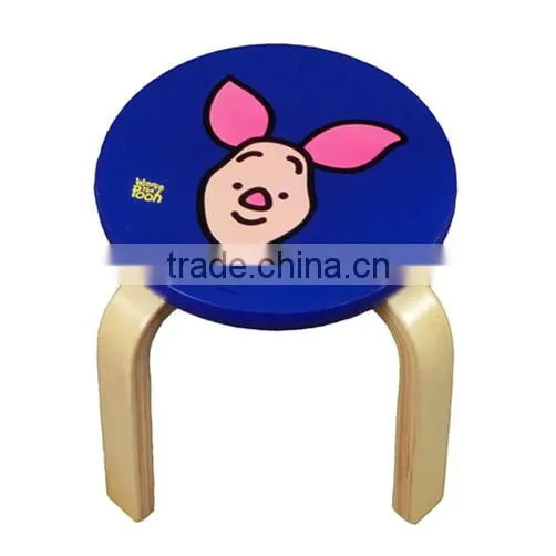 Children Cartoon design blue Wooden dinning Chair