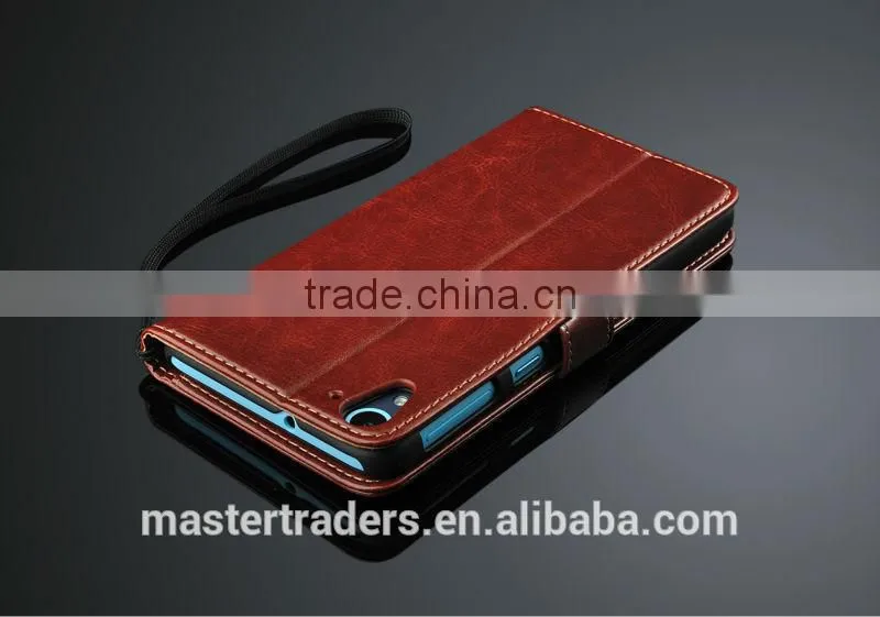 Free Shipping Original Fashion 64 Grain Stand Holder Wallet Flip PU Leather Case For HTC 826 MT-3170