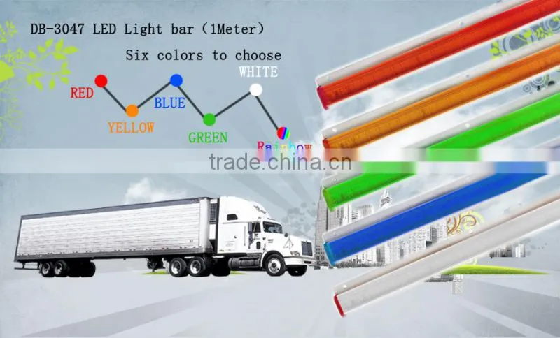 NEW waterproof, anti-shcok 100cm amber aluminium alloy plate PC lens 24 volt led light bar for trucks trailers
