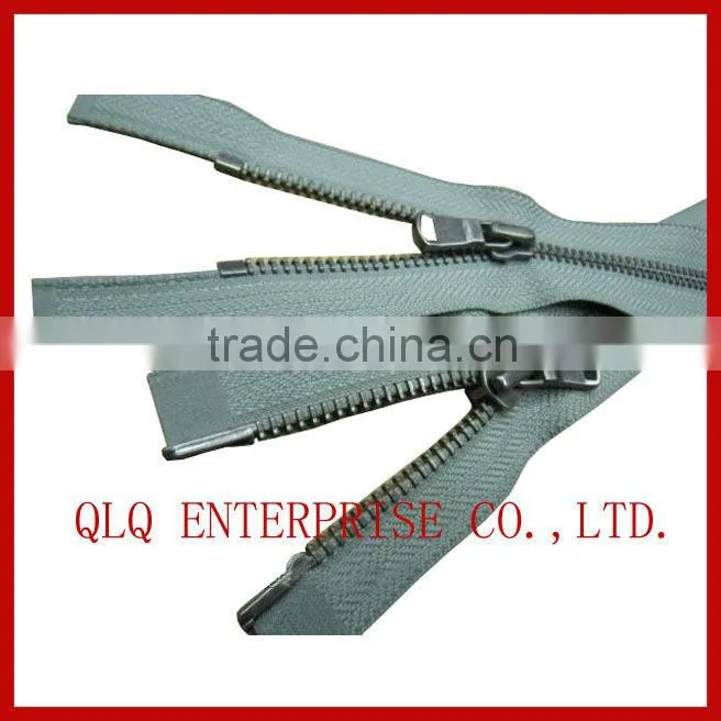 Close End and Open End Zipper in Grey