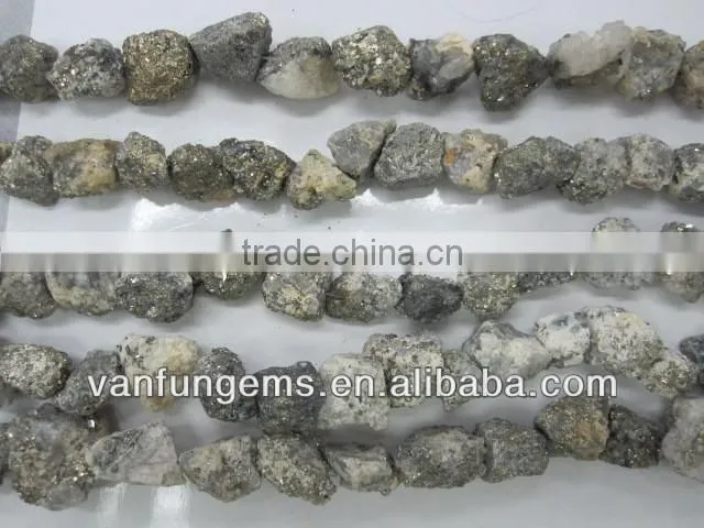 Natural gemstone rough white pyrite