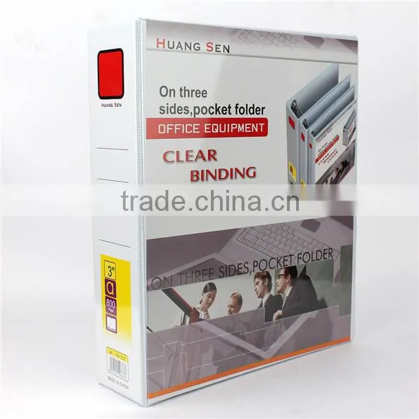 Factory handmade good quality A4 size metal ring binder 1''- 3'' PVC loose-leaf file multi-pocket file folder for 200-700 pages