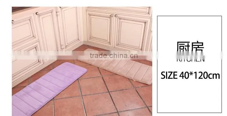Water absorbent coral fleece memory foam thick sponge non-slip microfiber bathroom mats for living room and kitchen floor