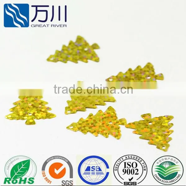 08L goldencolor Paillette sequin in Christmas tree shape for decoration