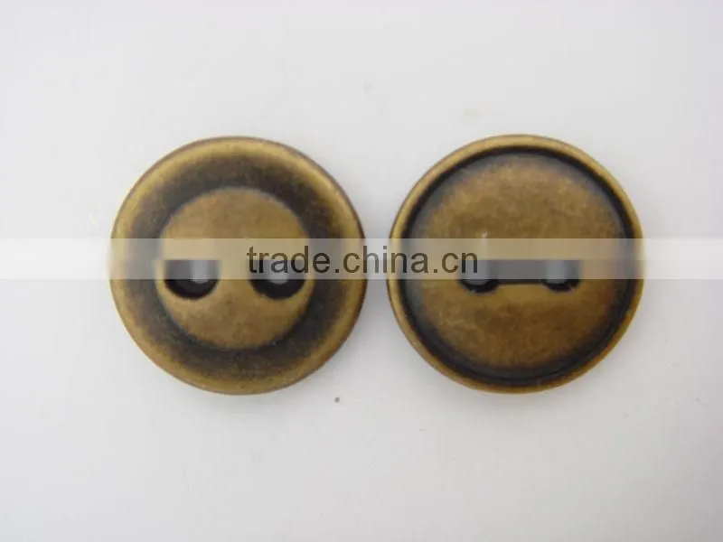 11mm hot sale antique brass 2 holes metal buttons