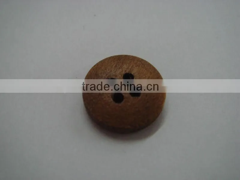 13mm painted brow 4 holes natural wood button