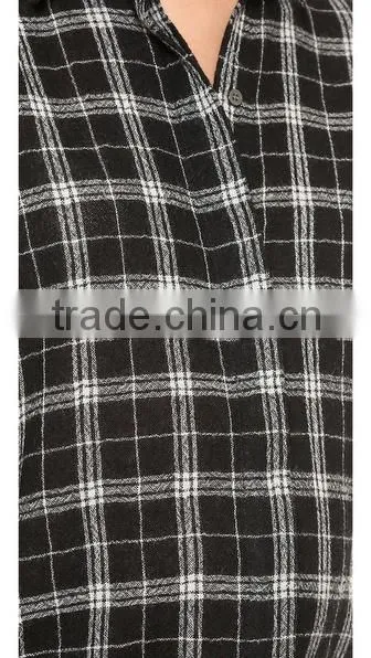 China flannel maternity plaid shirt dresses supplier long sleeve