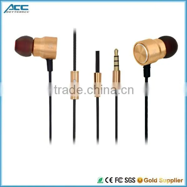 Gold Heavy Metal Earphones for Music