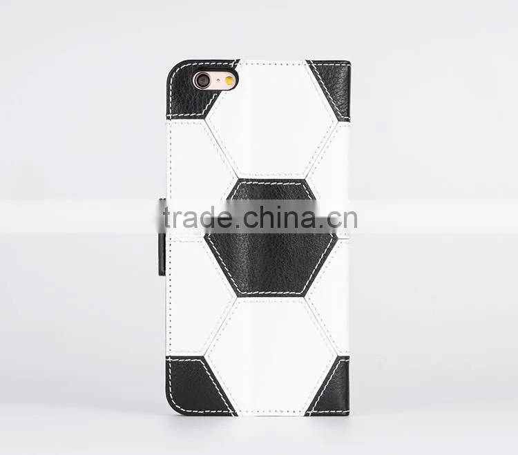 Football style hot selling mobile leather case cover for iphone6s plus