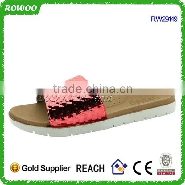 Lady Comfort Gold Patent Metallic PU Rubber slippers,Sandals and slipper,Flip flops