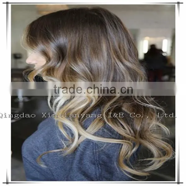 2015 Beauty product dark root ombre color Jewish wig/kosher wigs with eurppean hair