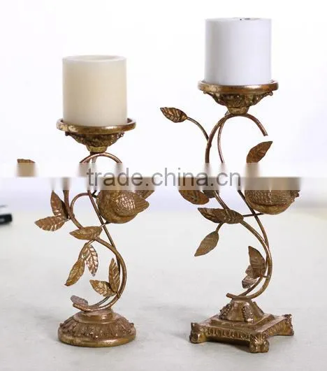 2015 latest Wholesale A pair of Traditional columnar type ,European and American retroresin antique candle holders