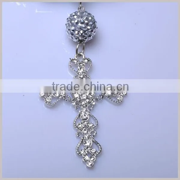 Diamond Inlay Cross Necklace Jewelry Fringed Scarf