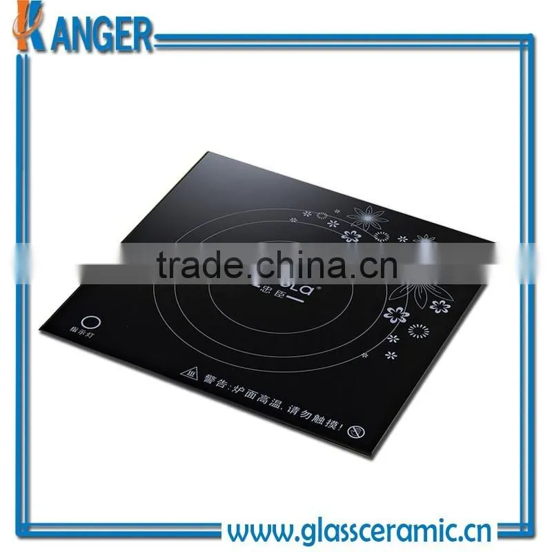 black material printed flower pattern radiant cooker Ceramic Glass