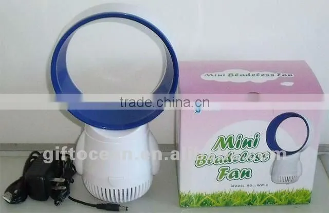 6" portable usb desk fan with led light with mirror