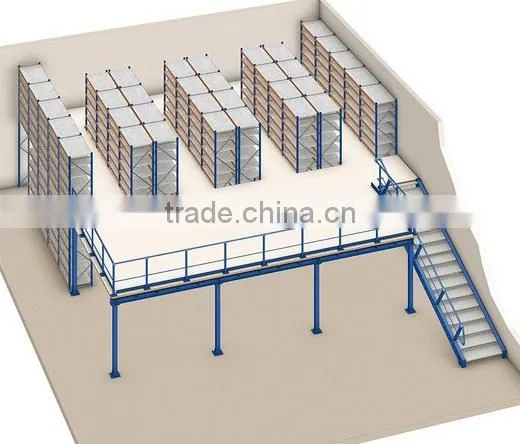 Space saving storage equipment heavy duty steel mezzanine rack