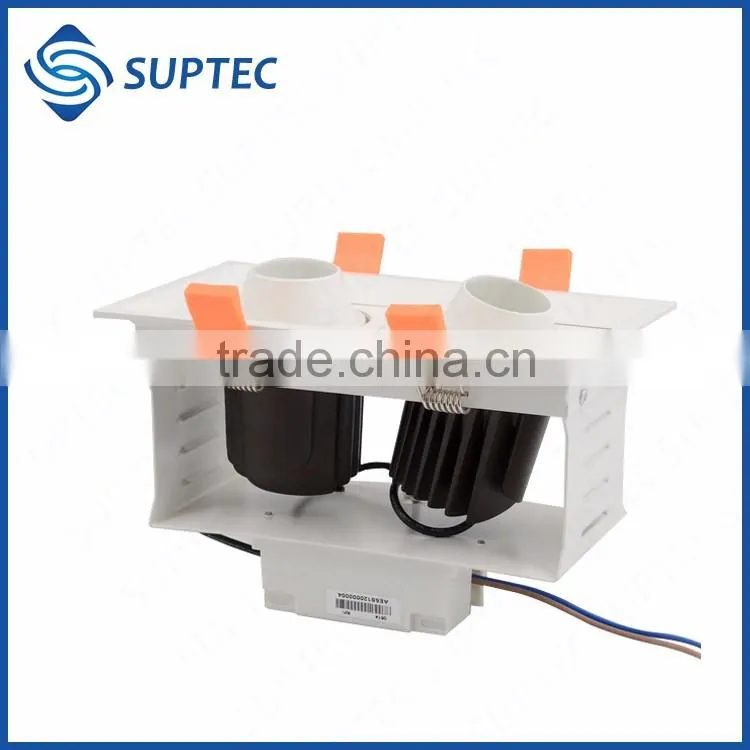 Two Heads Dimmable COB Grille LED Light Lamp 15W 25W