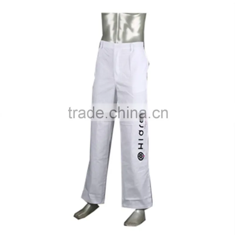 Men's White Cargo Pants with Side Pockets
