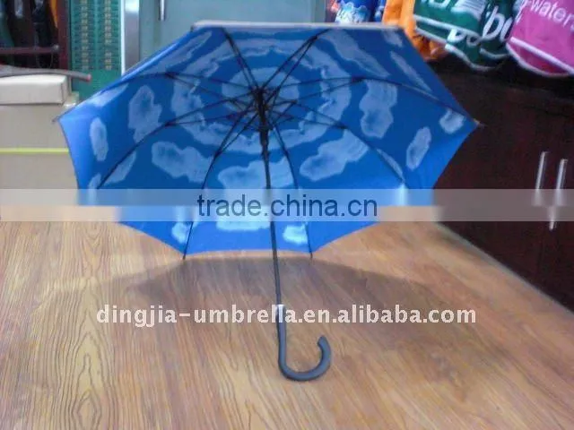 black red polyester layer straight umbrella frber frame