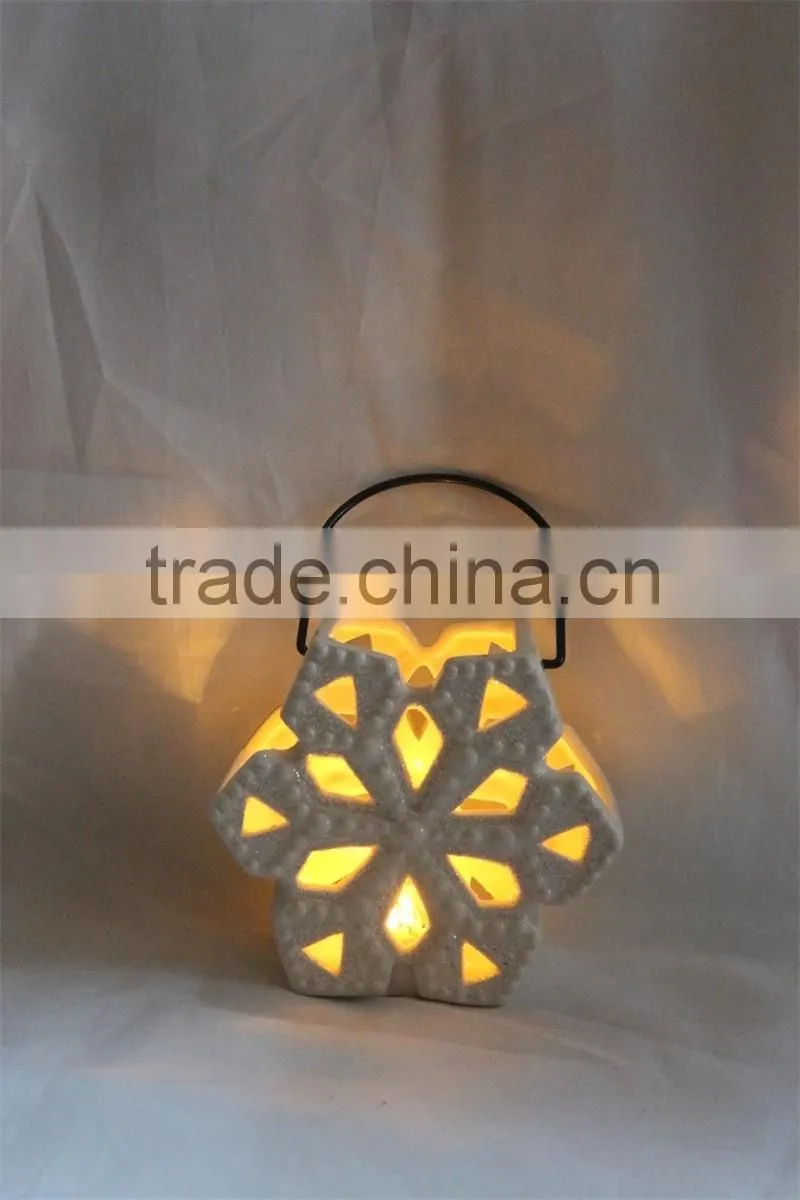 White ceramic owl shaped tealight candle holder
