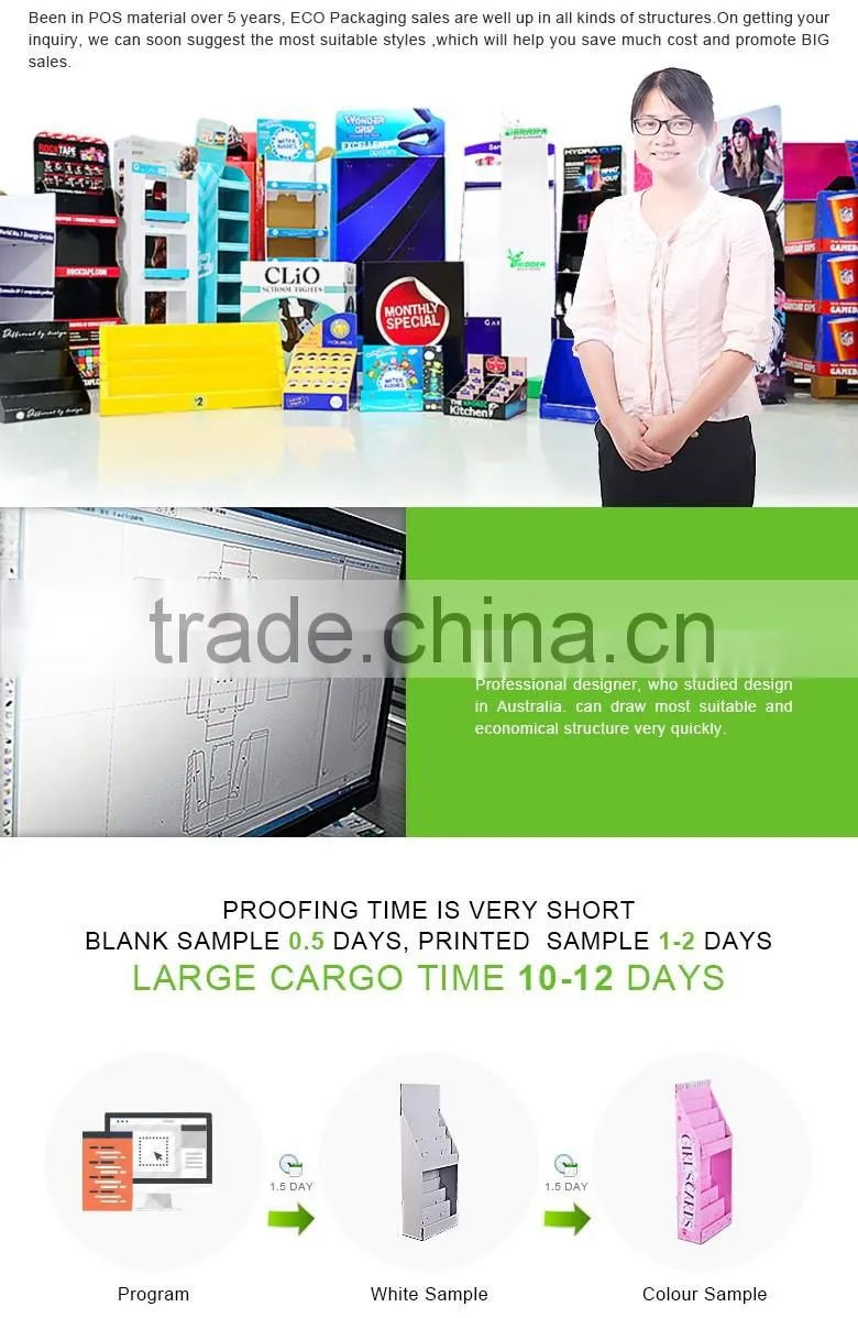 Advertising Cardboard Magazine Counter Display Rack Wholesale