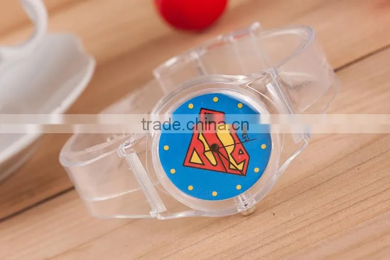 Stock!Wholesale Cheap New 2015 Fashion Korea Style High Quality Cute Rabbit Transparent Plastic Wrist Watch