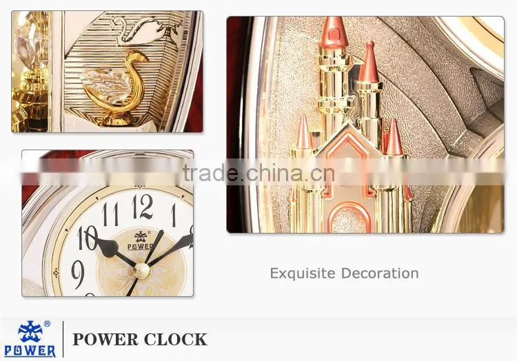 Quartz table clock with rotating pendulum and music Exquisite workmanship PW4211