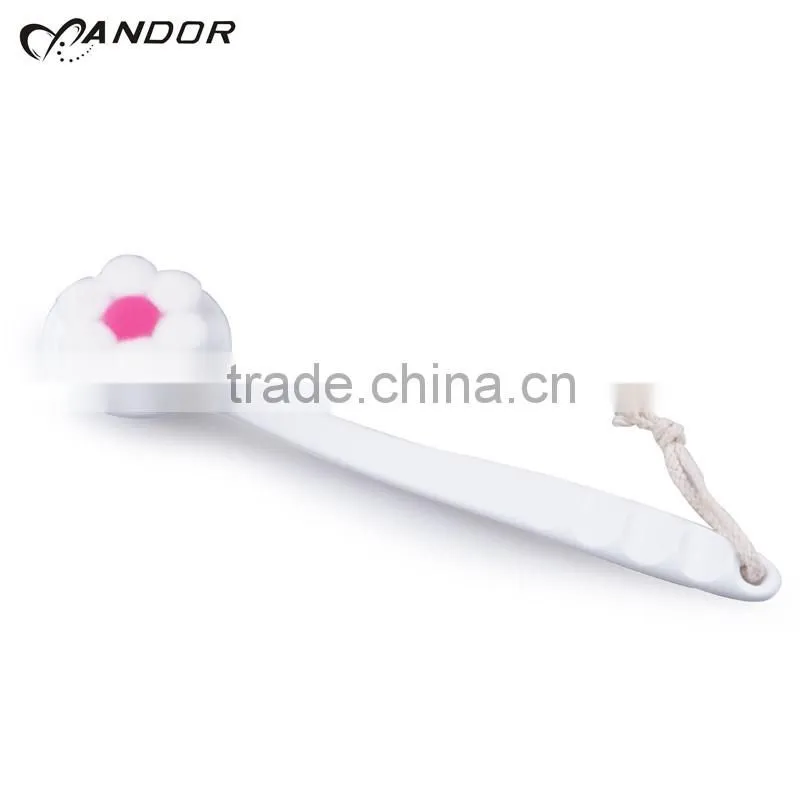 Wood short handle massage body brush