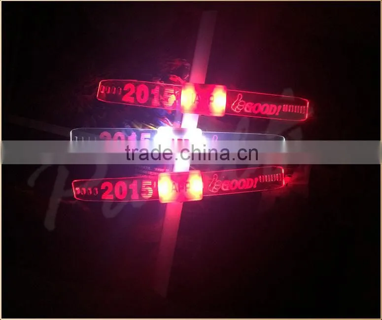 Led blinking bracelet led flashing custom silicon wristband