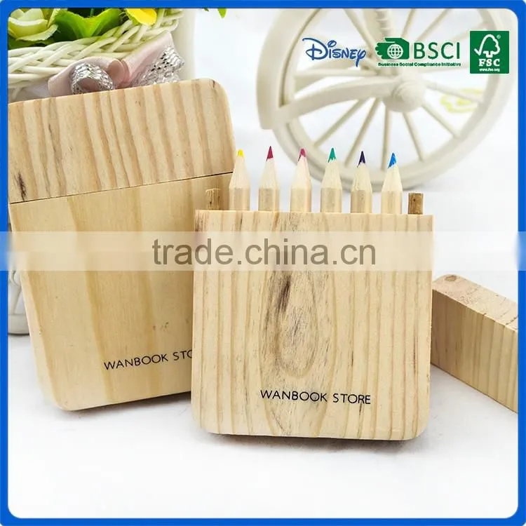 Customize eco friendly wooden kids colored pencil set for disply gifts
