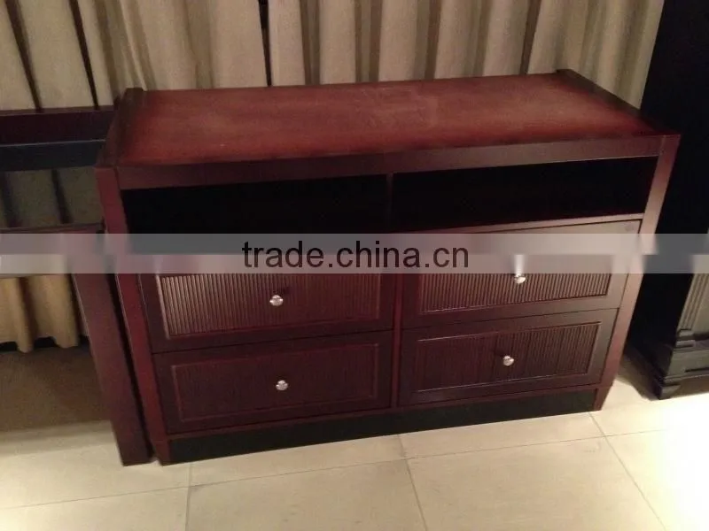 different size and different color wooden TV table for hotel furniture