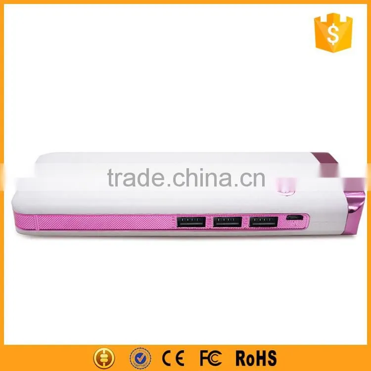 2016 new product manual for power bank 12000mah with 3 usb port output