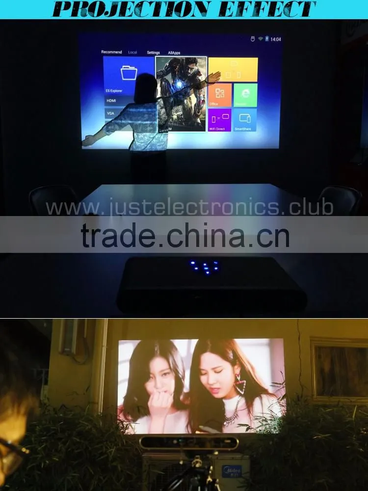 Factory Directly Mini Protable High Lumens Build In Android Smart TV Box Data Show Projector