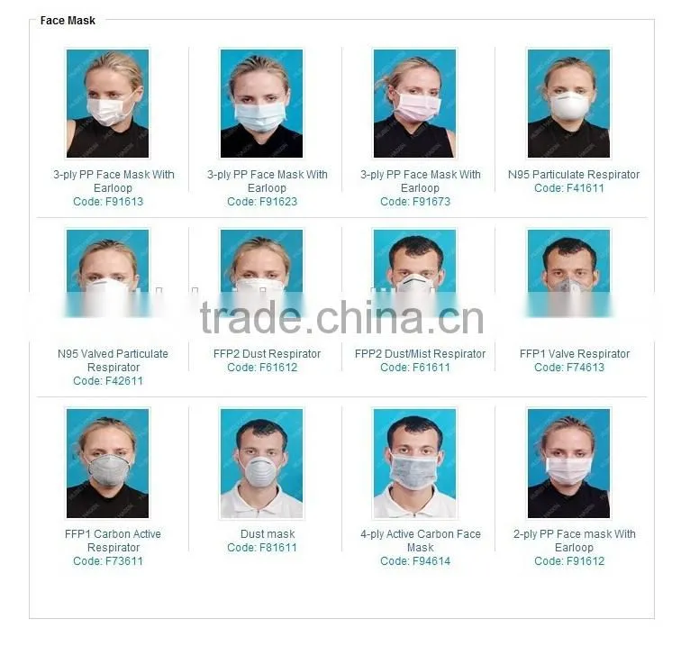 2015 Disposable specification non woven face mask