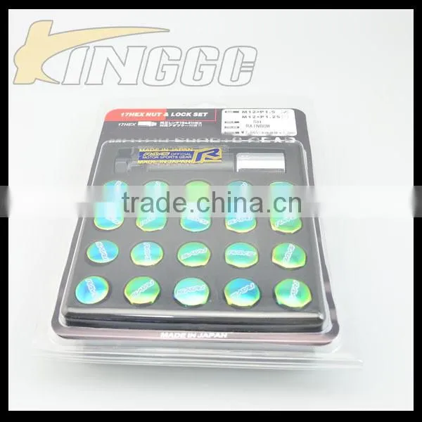 Optional Multicolor 17Hex Nut Iron Racing Lug Nuts