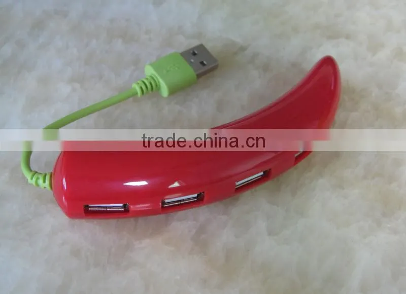 Eggplant Pepper Corn USB 2.0 HUB 4 Port High Speed Splitter Adapter Cable For PC