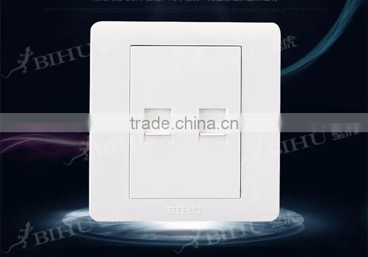 PC brushed stainless steel material network computer wall socket rj45 wall outlet