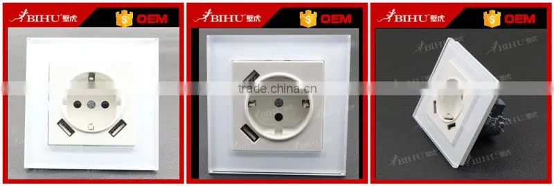 China factory OEM white PC 2 pin electrical switch sockets for home